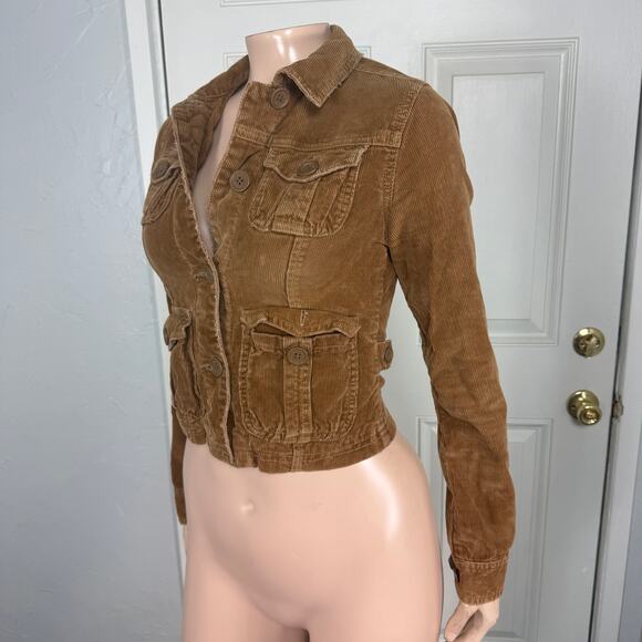 Vintage y2K Abercrombie Shirt Top Jacket Small Coat Corduroy Distressed C22 - Picture 3 of 6